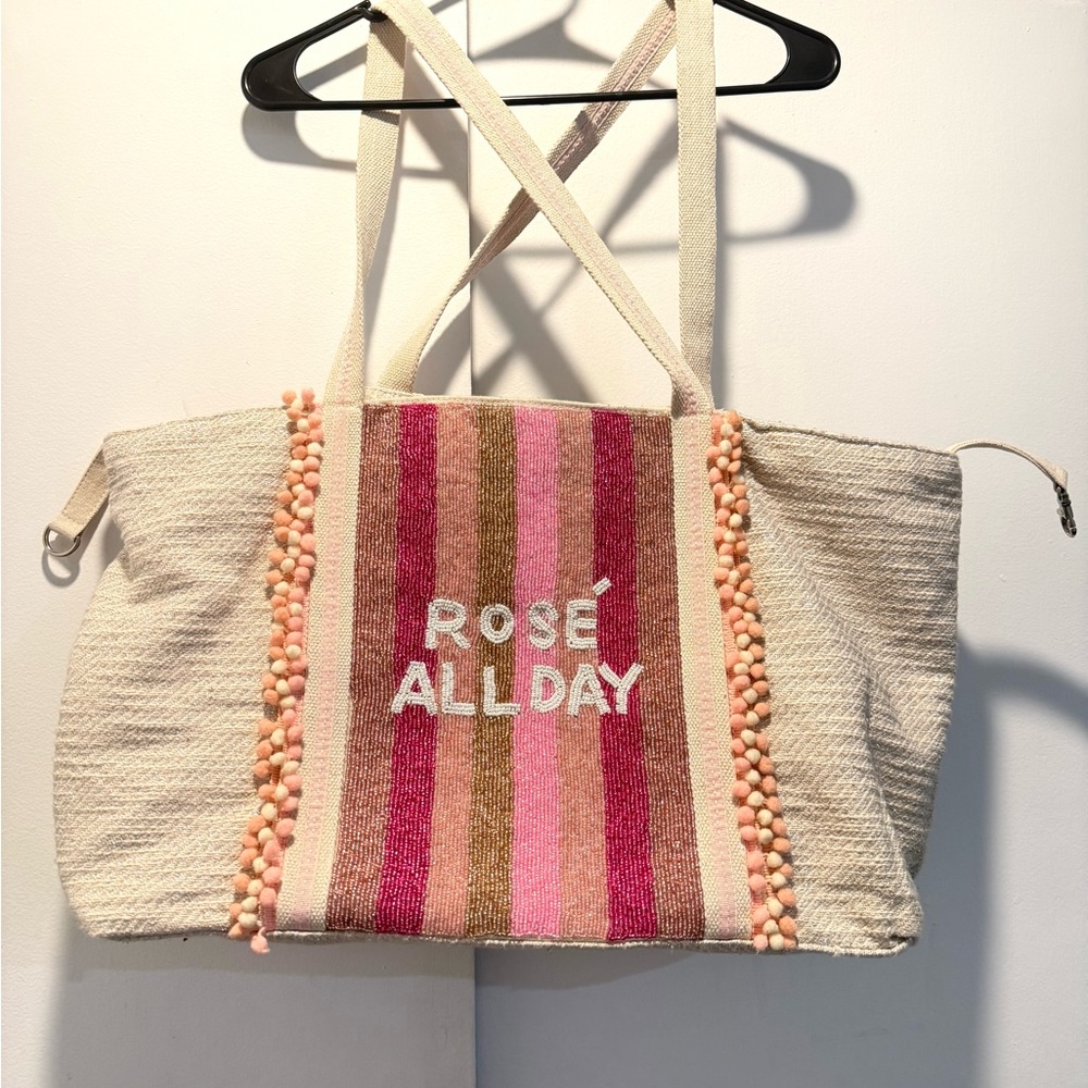 AMERICA & BEYOND ROSÉ ALL DAY PINK LARGE TOTE